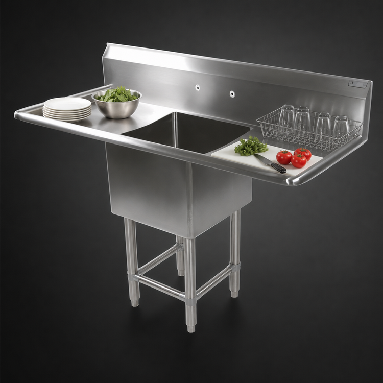Product image #3 for John Boos Pro-Bowl 1-Compartment Stainless Steel Sink with Left & Right 30-Inch Drainboards, 20 x 20 x 12-Inch Bowl, 83-1/4 Inch Wide
