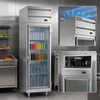 Thumbnail image #3 for Beverage Air P Series PR1HC-1BG One-Section Glass Door Reach-In Refrigerator, 21.01 Cu. Ft., Top-Mount Self-Contained, Stainless Steel
