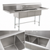 Thumbnail image #3 for Eagle Group BlendPort® BPFE Series Economy 2-Compartment Stainless Steel Sink with Dual Drainboards, 72 Inch