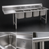 Thumbnail image #3 for Eagle Group 414 Series Four-Compartment 24x24x13.5 Inch Stainless Steel Sink with 18 Inch Left Drainboard