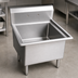 Thumbnail image #3 for Omcan USA Floor Model 1-Compartment Pot Sink with No Drainboard, 21 x 18 x 14-Inch Bowl, 18-Gauge 304 Stainless Steel