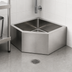 Thumbnail image #3 for Eagle Corner Floor Mounted Mop Sink with Flush Edge, 24 x 24 x 12 Inch Bowl, 304 Stainless Steel