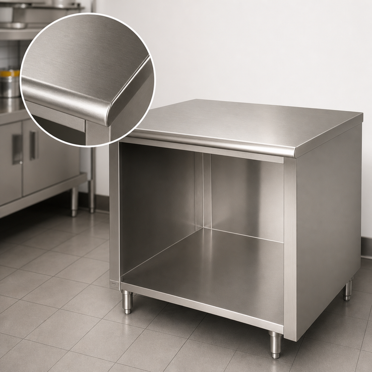 Product image #3 for Advance Tabco Special Value Economy Open Base Work Table, 72W x 24D, Flat Top, 16 Gauge 304 Stainless Steel