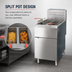 Thumbnail image #4 for IKON Cooking Split Pot LP Gas Commercial Deep Fryer, 40 lb. Per Tank, 120,000 BTU