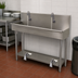 Thumbnail image #3 for Advance Tabco 19-FM-40FV Multiwash Two-Station Floor-Mounted Hand Sink with Toe-Push Faucets, 40-Inch 304 Stainless Steel