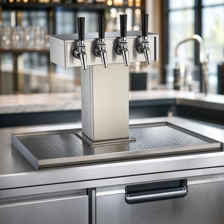 Product image #3 for Perlick 4-Faucet Tee Tower Stainless Steel Beer Dispensing Kit for DZS36