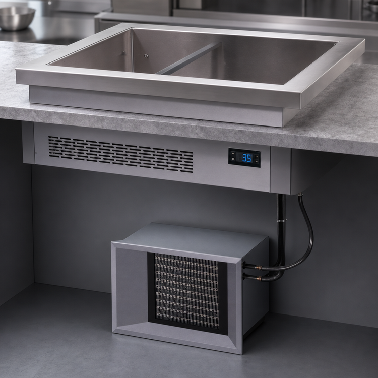 Product image #3 for Alto-Shaam EcoSmart 2-Pan Remote Refrigerated Drop-In Cold Food Well