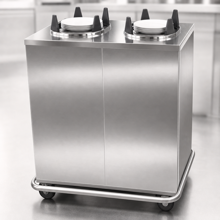 Product image #3 for Carter-Hoffmann Enclosed Unheated 4-Silo Plate Dispenser Cart for 9-Inch Round Plates