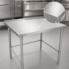 Thumbnail image #3 for John Boos Stallion ST6R1.5-3630SBW 30 x 36 Inch 16-Gauge 300-Series Stainless Steel Corner Work Table with 1-1/2-Inch Rear Up-Turn