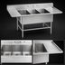 Thumbnail image #3 for Advance Tabco Regaline K7-3-2430-24RL Super Size 3-Compartment Fabricated Sink with Left and Right-Hand Drainboards
