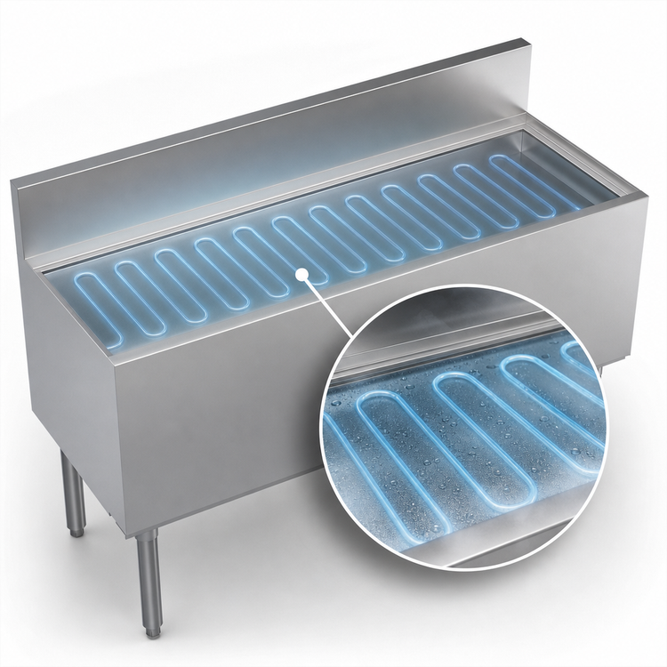 Product image #3 for Krowne Royal Series 48-Inch Underbar Ice Bin/Cocktail Unit with 10-Circuit Cold Plate