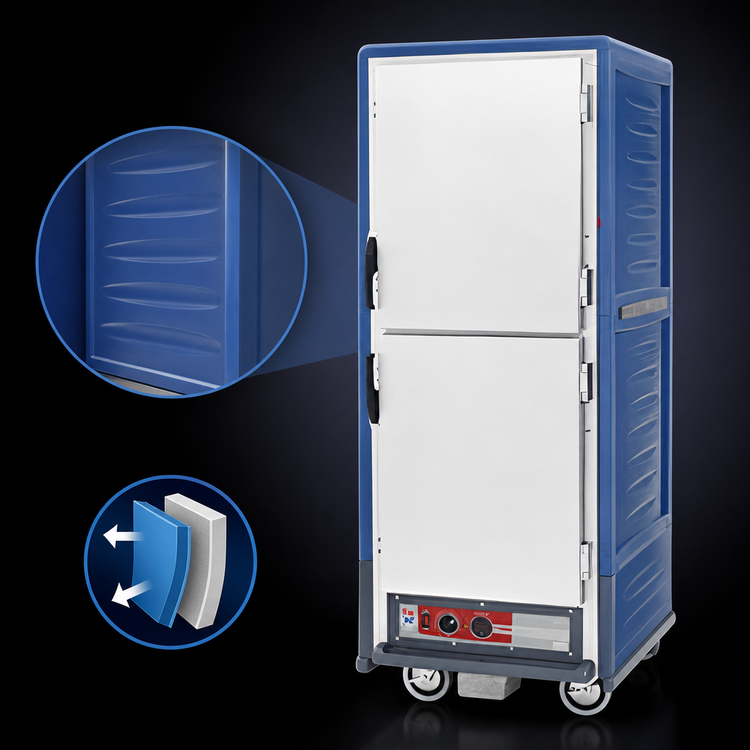 Product image #3 for Metro C5 3 Series Full-Height Mobile Heated Holding & Proofing Cabinet with Blue Insulation Armour, Dutch Solid Insulated Aluminum Doors and Lip Load Slides
