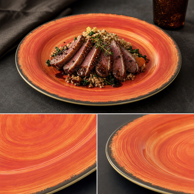 Product image #4 for Carlisle Mingle 11-Inch Fireball Melamine Round Dinner Plate, Medium Rim