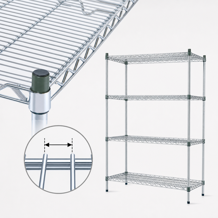 Product image #4 for EAGLEbrite Zinc Double-Mat Wire Shelving Starter Unit, 4-Tier, 36 x 24 x 74 Inches