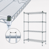 Thumbnail image #4 for EAGLEbrite Zinc Double-Mat Wire Shelving Starter Unit, 4-Tier, 36 x 24 x 74 Inches