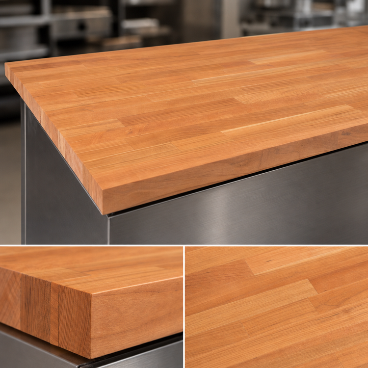 Product image #3 for Boos Block American Cherry Blended Edge Grain Kitchen Countertop, 120 x 30 Inch, 1-1/2 Inch Thick, Varnique Finish