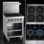 Thumbnail image #3 for Imperial (Middleby) Pro Series IR-4-SU-XB 24-Inch Gas Restaurant Range, 2 Open Burners, 2 Step-Up Burners, Open Cabinet Base