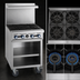 Thumbnail image #3 for Imperial Pro Series 24-Inch Gas Restaurant Range with 2 Open Burners, 2 Step-Up Burners, and Open Cabinet