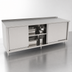 Thumbnail image #3 for John Boos Cabinet Base Work Table with Sliding Doors, 120 x 30 Inches, Stainless Steel Top