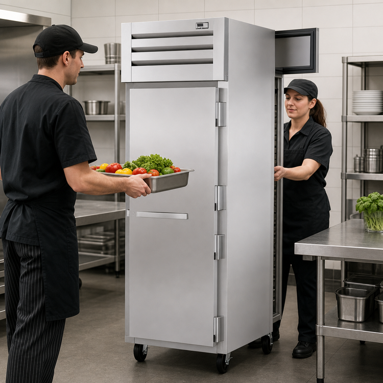 Product image #3 for True SPEC SERIES 1-Section Pass-Thru Reach-In Refrigerator with Stainless Steel Front Door and Glass Rear Door, Top-Mounted, 24-37 Cu. Ft.
