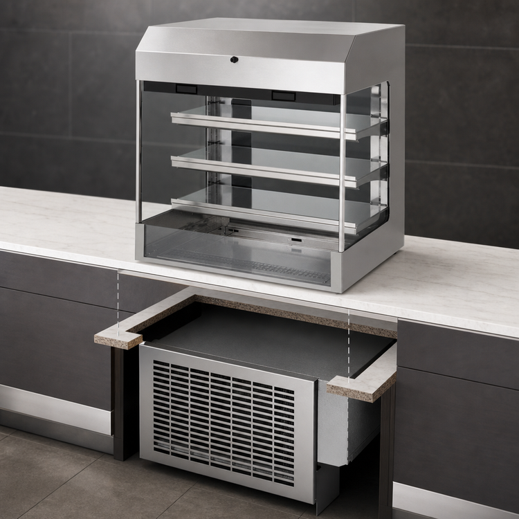 Product image #3 for Delfield ASM-48P Drop-In Air Screen Refrigerated Merchandiser with 3 Adjustable Glass Shelves
