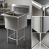 Thumbnail image #3 for John Boos Pro-Bowl 1-Compartment Type 300 Stainless Steel Floor Model Sink with 18 x 18 x 14-Inch Bowl and 10-Inch Backsplash