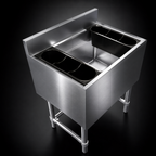 Thumbnail image #3 for Steel Works Stainless SWIB183612-7CPT 36-Inch Stainless Steel Underbar Ice Bin with 7-Circuit Cold Plate, 119 lb Capacity