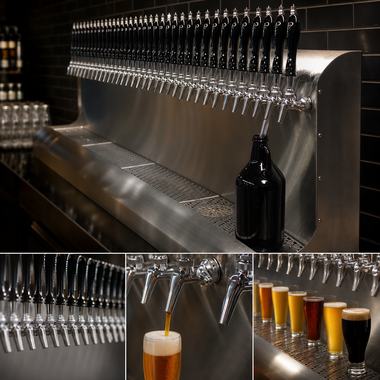 Product image #3 for Perlick 3076-27 Modular Wall Mount Air-Cooled Draft Beer Dispensing Tower with 27 Faucets