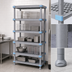 Thumbnail image #3 for Quantum Millenia 5-Shelf Gray Polymer Shelving Unit with Dunnage Stand, 2000 lb Capacity, 60