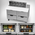 Thumbnail image #4 for Beverage-Air 48-Inch Two-Section Sandwich Top Refrigerated Prep Table with 4 Drawers