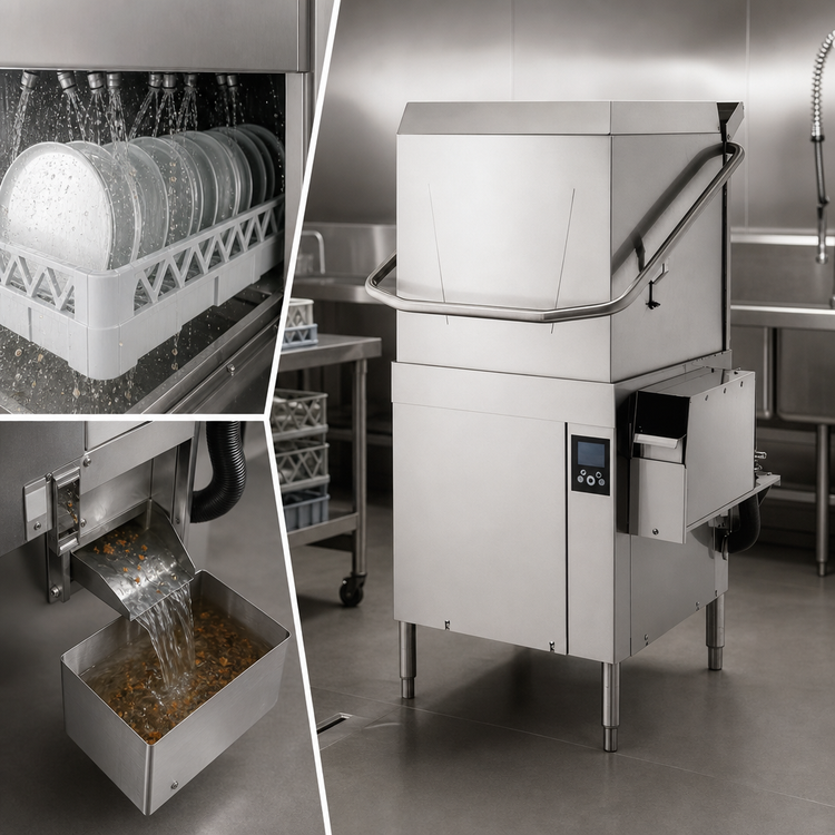 Product image #3 for Hobart AM16-ASR-2 High-Temp Automatic Soil Removal Door-Type Dishwasher, 52 Racks/Hour, 208-240V