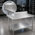 Thumbnail image #3 for John Boos Stallion 60-Inch x 30-Inch 16-Gauge Stainless Steel Work Table with 5-Inch Backsplash and Undershelf