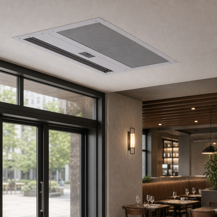 Product image #3 for Berner Architectural Recessed 12 Electric Heated Air Curtain, 120 Inch, 3-Motor