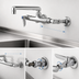 Thumbnail image #3 for T&S Brass B-0243 Wall-Mount Sink Mixing Faucet with 6-Inch Cast Swivel Spout and Lever Handles