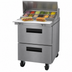 Thumbnail image #3 for Hoshizaki Steelheart SR27B-12MD2 27-Inch One-Section Mega Top Prep Refrigerator with 2 Drawers and 12-Pan Rail