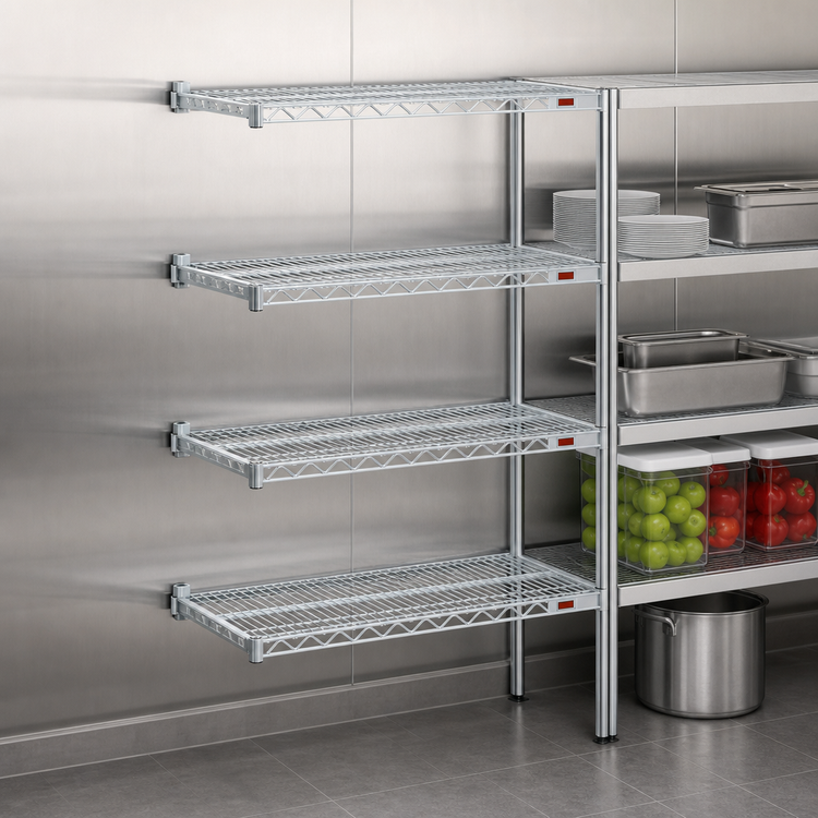 Product image #3 for Eagle Group 4-Tier Add-On Wire Shelving Unit, 72-Inch W x 18-Inch D x 74-Inch H, Chrome-Plated