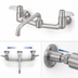 Thumbnail image #3 for T&S Brass equip 8-Inch Wall-Mount Mixing Faucet with 6-Inch Swing Nozzle and Lever Handles