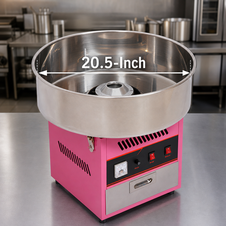 Product image #3 for Omcan Countertop Cotton Candy Machine with 20.5-Inch Stainless Steel Bowl, Speed Adjuster, Drawer, 1.4 HP