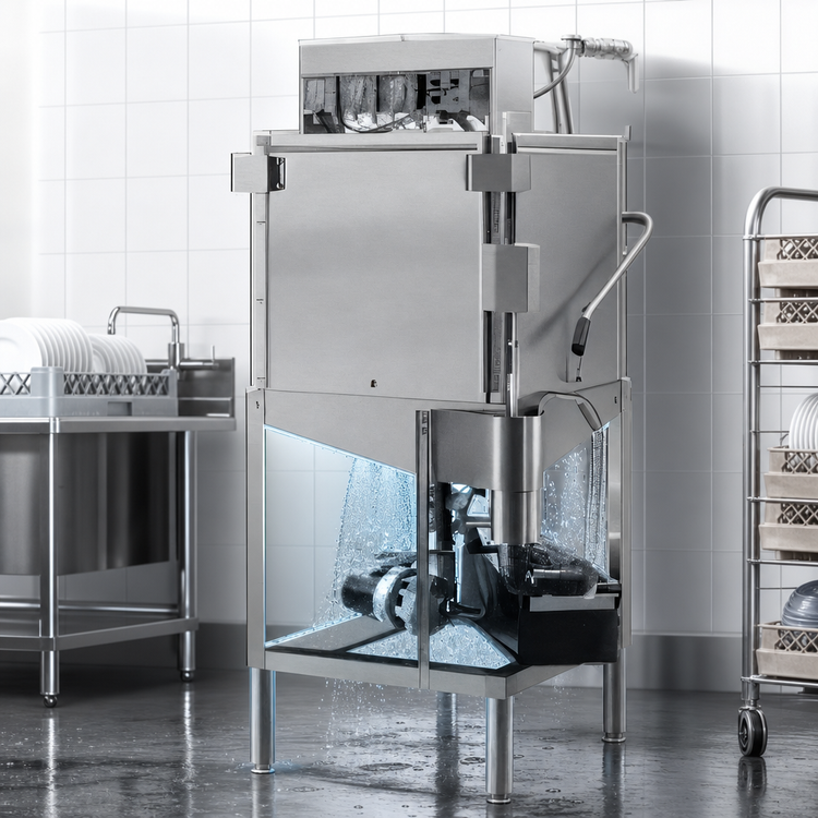 Product image #3 for Moyer Diebel MD2000LT Low-Temperature Chemical Sanitizing Door-Type Dishwasher, Straight-Thru, 40 Racks/Hour