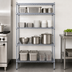 Thumbnail image #3 for Quantum 4-Tier Stationary Wire Shelving Unit, 42W x 18D x 72H, Chrome Plated Finish