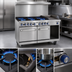 Thumbnail image #3 for Imperial Pro Series 48-Inch Gas Restaurant Range with 4 Open Burners, 24-Inch Raised Griddle/Broiler, Standard Oven, and Open Cabinet Base