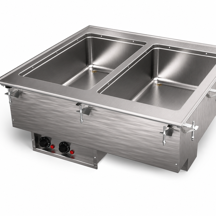 Product image #3 for Vollrath Two-Well Drop-In Electric Hot Food Well with Auto-Fill and Manifold Drain, 12 x 20 Full-Size Wells, 208V