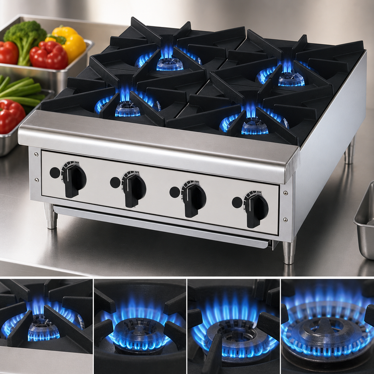 Product image #3 for Toastmaster TMHP4 24-Inch 4-Burner Manual Control Gas Countertop Hot Plate