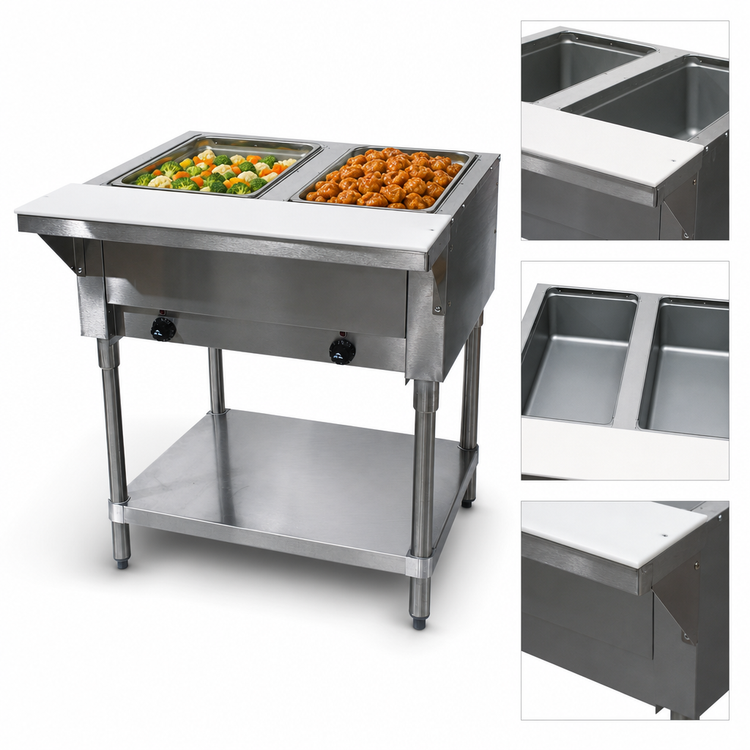 Product image #3 for Advance Tabco Triumph (Supreme) Electric Hot Food Table with 2 Sealed Wells and Open Base, 31-13/16 Inch Wide