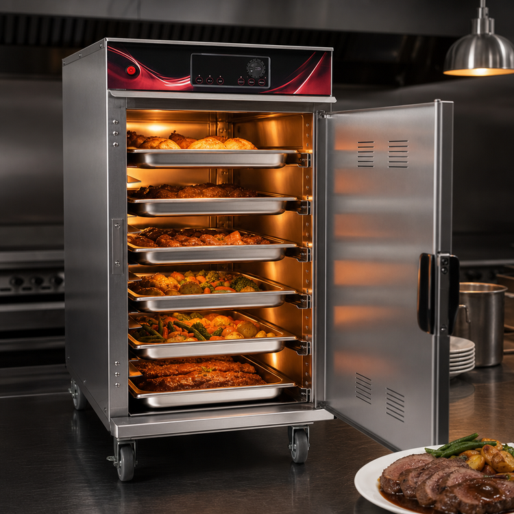 Product image #3 for Cres Cor Mobile Half-Height Radiant Cook-and-Hold Cabinet, Stainless Steel, 8 Full-Size Pan Capacity