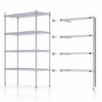 Thumbnail image #3 for Eagle Group EagleGard A4-74-2142E 4-Tier Add-On Wire Shelving Unit, 42W x 21D x 74H, Blue-Green Hybrid Epoxy Finish