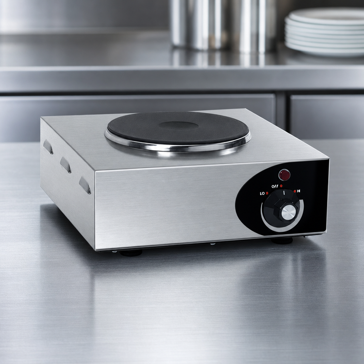 Product image #3 for Nemco 6310-1 Countertop Single Burner Electric Hotplate, 12 Inch Wide, Brushed Stainless Steel