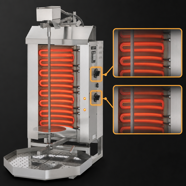 Product image #3 for Trento Potis Electric Doner Kebab Vertical Broiler, Stainless Steel, 66.13 lb Capacity, 208V