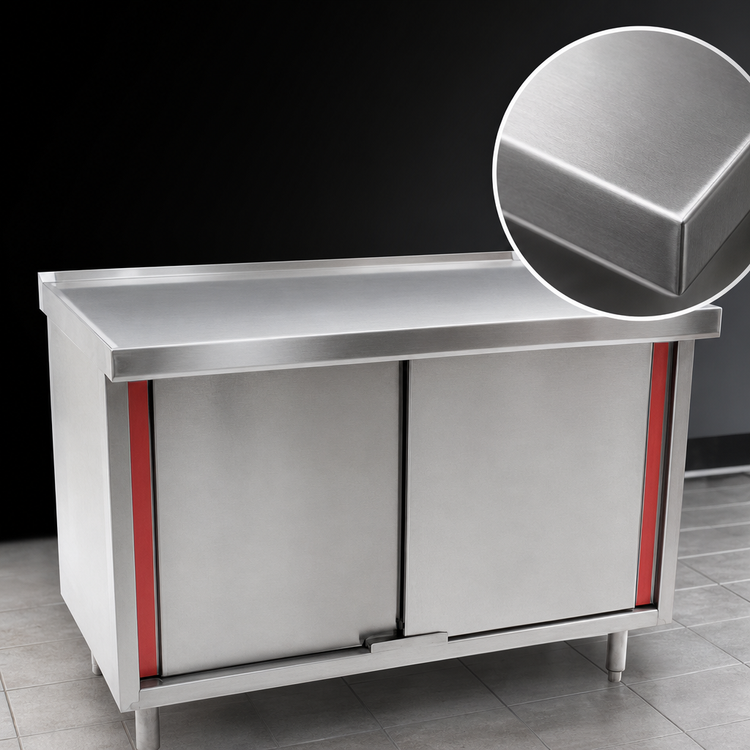 Product image #3 for Eagle Spec-Master Marine Counter Edge Cabinet Work Table with Hinged Doors, 84 x 24 Inches, 14-Gauge 304 Stainless Steel Top