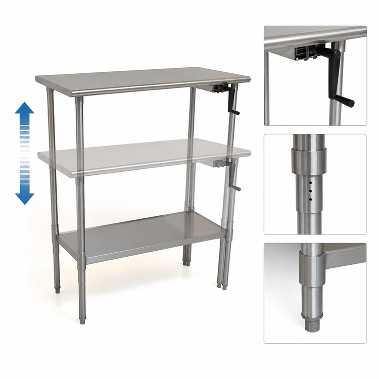 Product image #3 for Eagle Group AdjusTable ADA/Ergonomic Height Adjustable Stainless Steel Work Table, 60 x 24 Inches